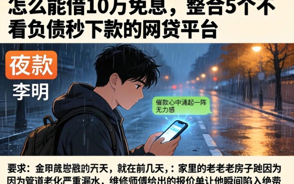 怎么能借10万免息，整合5个不看负债秒下款的网贷平台