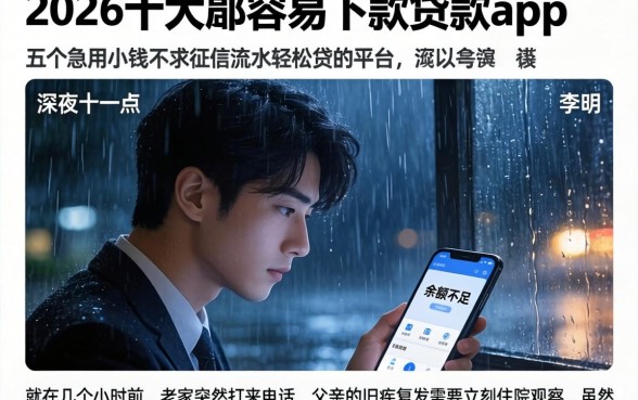 2026十大最容易下款的贷款app，详细阐述五个急用小钱不求征信流水轻松贷的平台