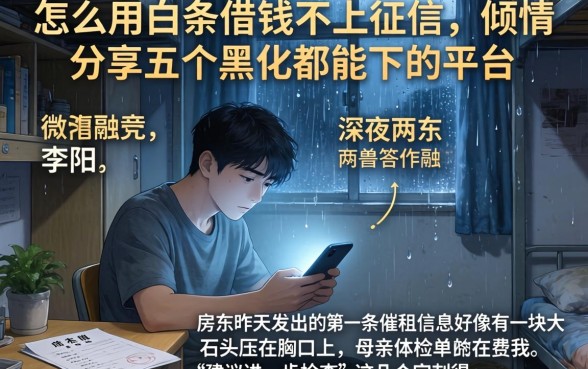 怎么用白条借钱不上征信，倾情分享五个黑户都能下的平台