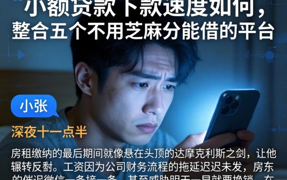 小额贷款下款速度如何，整合五个不用芝麻分能借的平台
