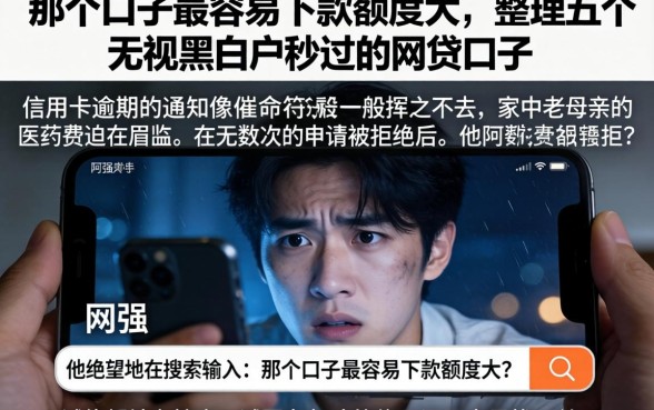 那个口子最容易下款额度大，整理五个无视黑白户秒过的网贷口子