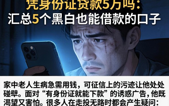 凭身份证贷款5万吗，汇总5个黑户也能借款的口子