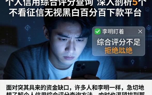 个人信用综合评分查询，深入剖析5个不看征信无视黑白百分百下款平台