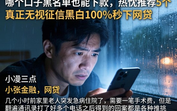 哪个口子黑名单也能下款，热忱推荐5个真正无视征信黑白100%秒下网贷