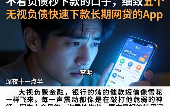 不看负债秒下款的口子，细致阐述五个无视负债快速下款长期网贷的app