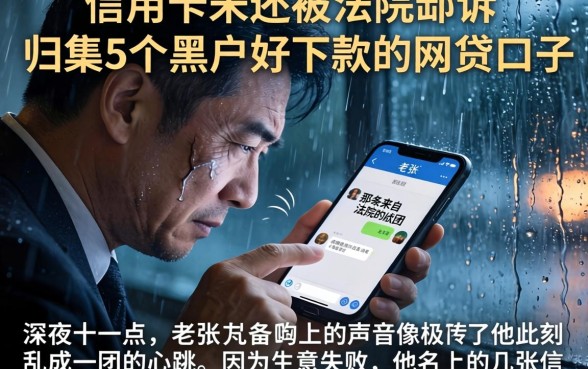信用卡未还被法院起诉，归集5个黑户好下款的网贷口子