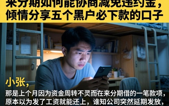 来分期如何能协商减免违约金，倾情分享五个黑户必下款的口子