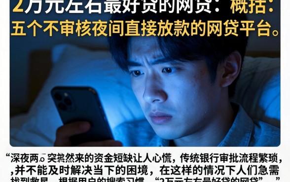 2万元左右最好贷的网贷，概括五个不审核夜间直接放款的网贷平台