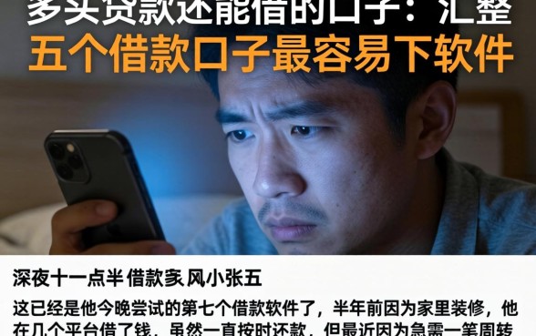 多头贷款还能借的口子，汇整五个借款口子最容易下软件