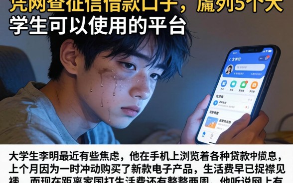 凭网查征信借款口子，胪列5个大学生可以使用的平台