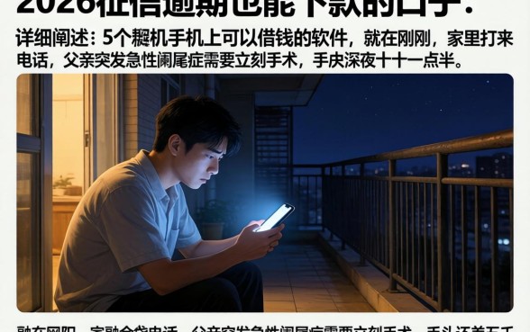 2026征信逾期也能下款的口子，详细阐述5个手机上可以借钱的软件
