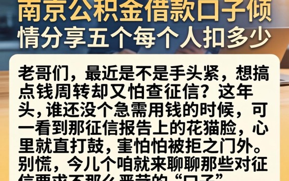 南京公积金借款口子,倾情分享五个每个人扣多少?