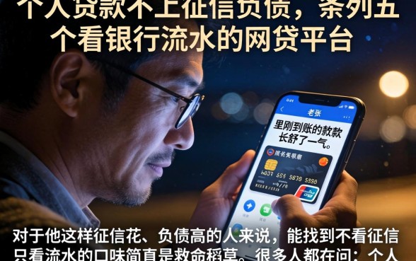 个人贷款不上征信负债的，条列五个看银行流水的网贷平台