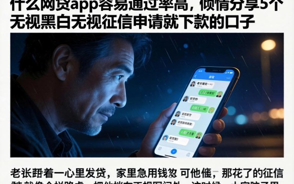 什么网贷app容易通过率高，倾情分享5个无视黑白无视征信申请就下款的口子