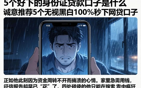 5个好下的身份证贷款口子是什么，诚意推荐5个无视黑白100%秒下网贷口子