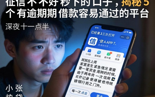 征信不好秒下的口子，揭秘5个有逾期借款容易通过的平台