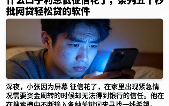 什么口子利息低征信花了，条列五个秒批网贷轻松贷的软件