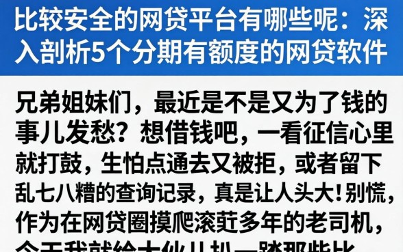 比较安全的网贷平台有哪些呢,深入剖析5个分期有额度的网贷软件