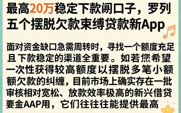 最高20万稳定下款的口子，罗列五个摆脱欠款束缚贷款新app