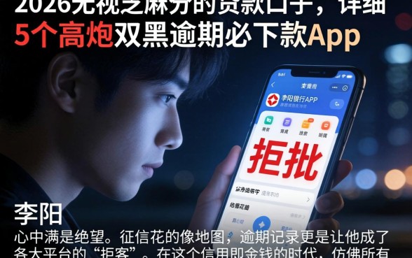 2026无视芝麻分的贷款口子，详细阐述5个高炮双黑逾期必下款app