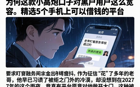 为何这款小高炮口子对黑户用户这么宽容，精选5个手机上可以借钱的平台