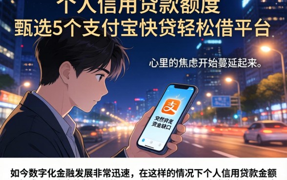 个人信用贷款额度，甄选5个支付宝快贷轻松借平台