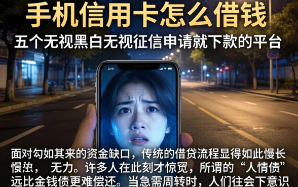 手机信用卡怎么借钱，概括五个无视黑白无视征信申请就下款的平台