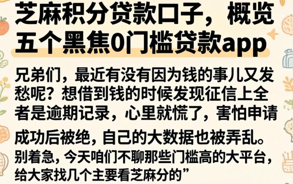芝麻积分贷款口子，概览五个黑户0门槛贷款app
