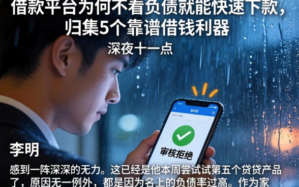 借款平台为何不看负债就能快速下款，归集5个靠谱借钱利器