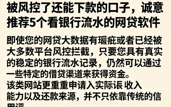 被风控了还能下款的口子，诚意推荐5个看银行流水的网贷软件