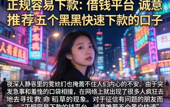 正规容易下款的借钱平台，诚意推荐五个黑户快速下款的口子