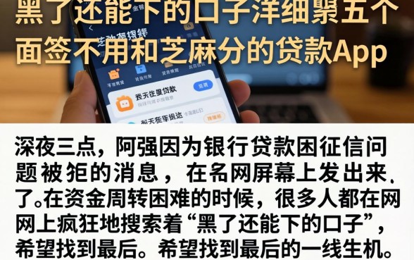 黑了还能下的口子，详尽说明五个不用面签和芝麻分的贷款app