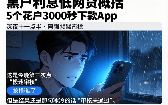 黑户利息低的网贷，概括5个花户3000秒下款app
