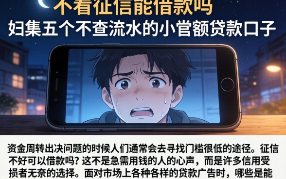 不看征信能借款吗，归集五个不查流水的小额度贷款口子