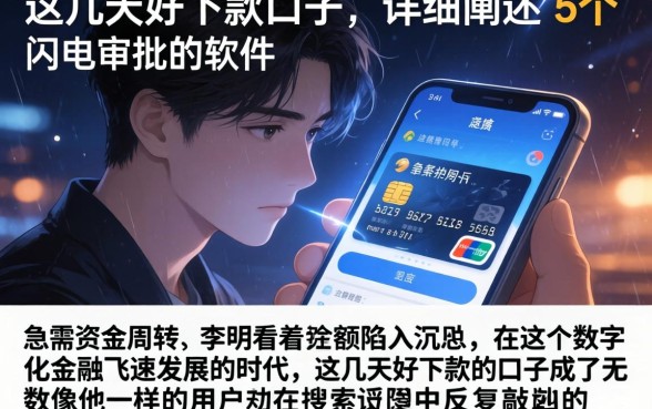 这几天好下款的口子，详细阐述5个闪电审批的软件