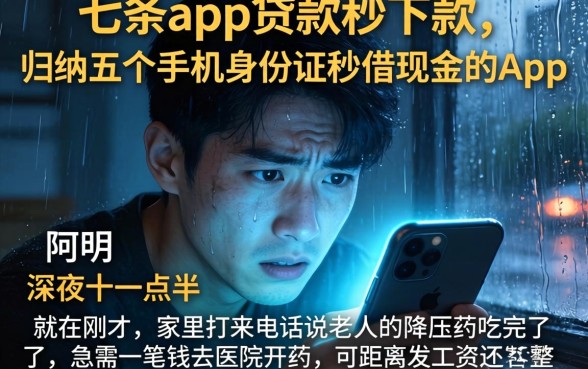 七条app贷款秒下款，归纳五个手机身份证秒借现金的app