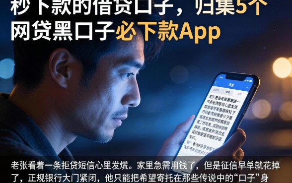 秒下款的借贷口子，归集5个网贷黑口子必下款app