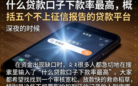 什么贷款口子下款率最高，概括五个不上征信报告的贷款平台