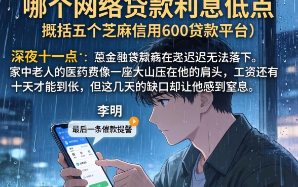 哪个网络贷款利息低点，概括五个芝麻信用600贷款平台
