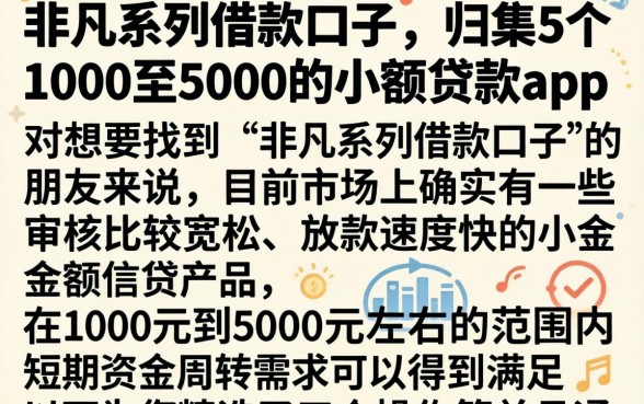 非凡系列借款口子，归集5个1000至5000的小额贷款app