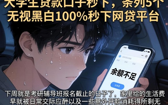 大学生贷款口子秒下，条列5个无视黑白100%秒下网贷平台