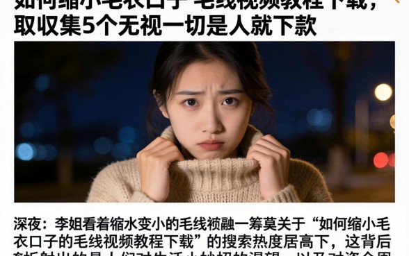 如何缩小毛衣口子的毛线视频教程下载，归集5个无视一切是人就下款