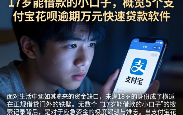17岁能借款的小口子，概览5个支付宝花呗逾期万元快速贷款软件