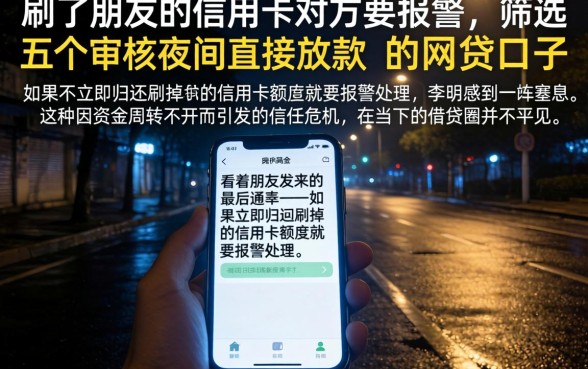 刷了朋友的信用卡对方要报警,筛选五个不审核夜间直接放款的网贷口子