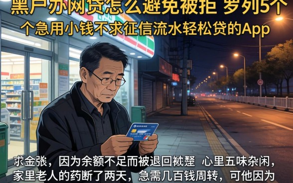 黑户办网贷怎么避免被拒，罗列5个急用小钱不求征信流水轻松贷的app
