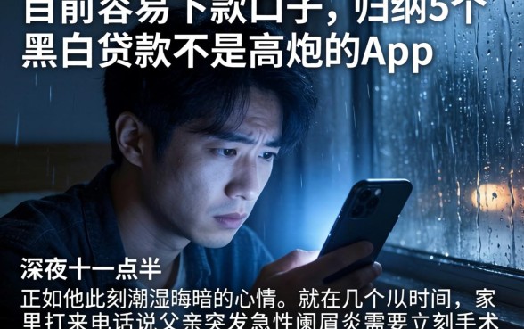 目前容易下款的口子，归纳5个黑白贷款不是高炮的app