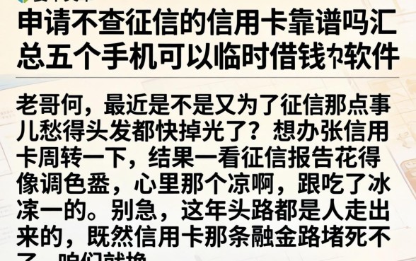 申请不查征信的信用卡靠谱吗，汇总五个手机可以临时借钱的软件