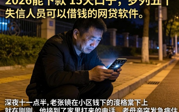 2026能下款的15天口子，罗列五个失信人员可以借钱的网贷软件