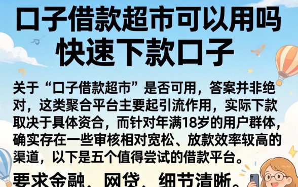 口子借款超市可以用吗，详细阐述5个18岁借款神器快速下款口子