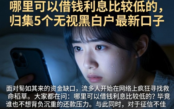 哪里可以借钱利息比较低的，归集5个无视黑白户最新口子
